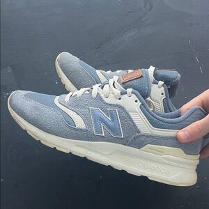 New Balance Gray and Cream Athletic Shoes